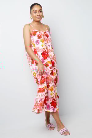 Kleid Blumendruck - rosa/orange h5 Bild7